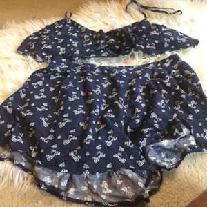 Blue two-piece short set